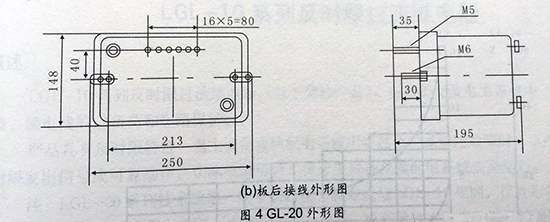gl-15、25反時限過流繼電器板后接線圖